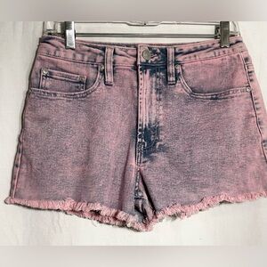 WOMENS SIZE 5 WAIST 29 MADDEN NYC PINK BLUE DISTRESSED DENIM JEAN SHORTS